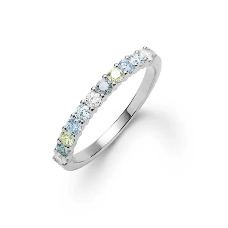 Personalized Rosecliff Birthstone Stackable Ring in 14k Gold sold by Haverhill