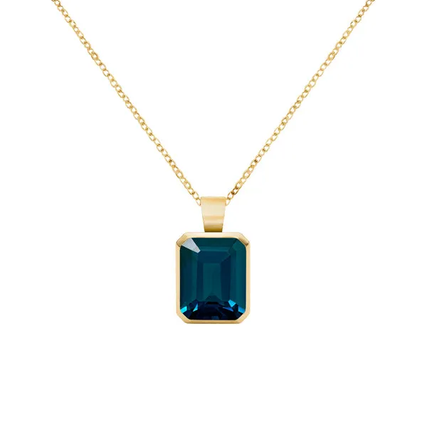 Warren Atlantic Blue Topaz Pendant in 14k Gold (December) sold by Haverhill
