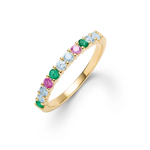Personalized Rosecliff Birthstone Stackable Ring in 14k Gold sold by Haverhill
