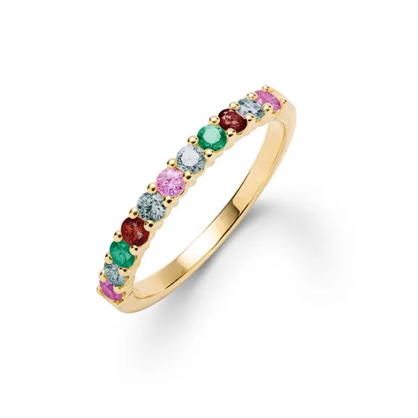 Personalized Rosecliff Birthstone Stackable Ring in 14k Gold sold by Haverhill
