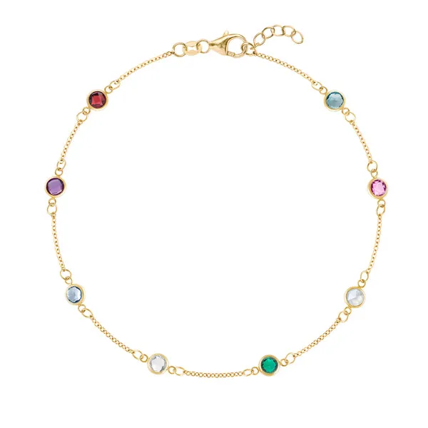 Personalized Classic 8 Birthstone Bracelet in 14k Gold sold by Haverhill