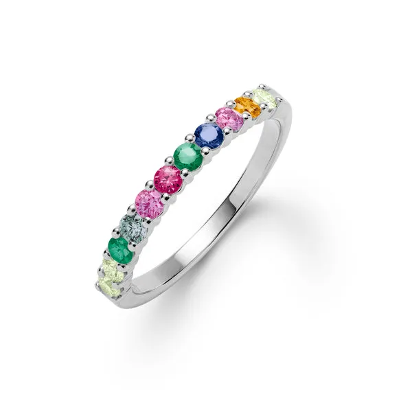 Personalized Rosecliff Birthstone Stackable Ring in 14k Gold sold by Haverhill