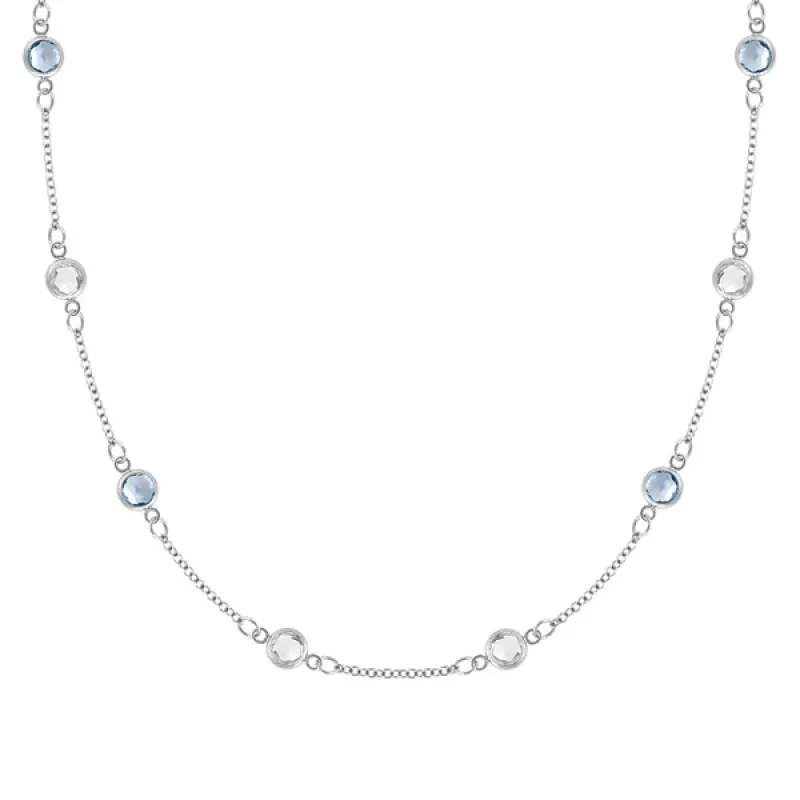 Personalized Classic 8 Birthstone Necklace in 14k Gold sold by Haverhill