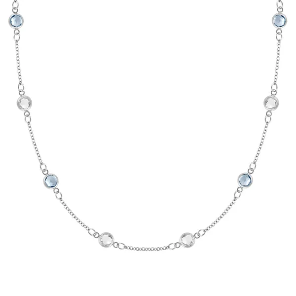 Personalized Classic 8 Birthstone Necklace in 14k Gold sold by Haverhill