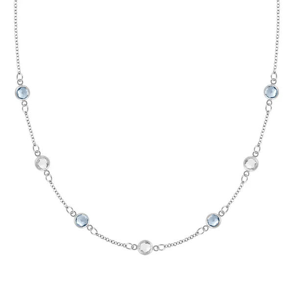 Personalized Classic 7 Birthstone Necklace in 14k Gold sold by Haverhill