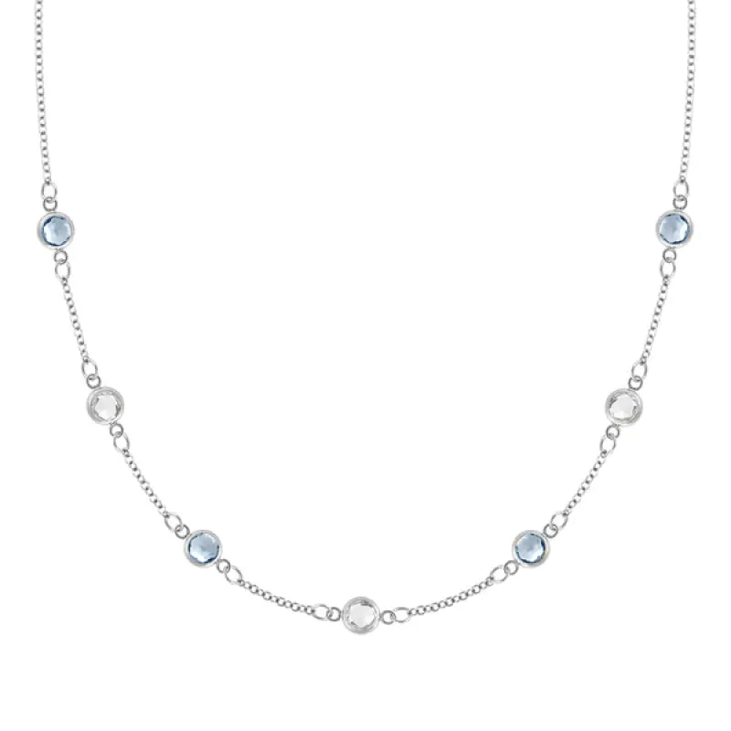 Personalized Classic 7 Birthstone Necklace in 14k Gold sold by Haverhill