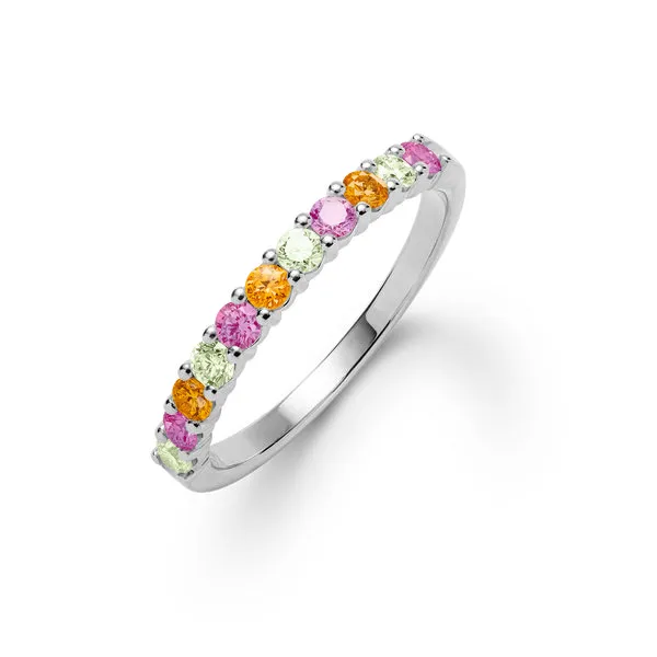 Personalized Rosecliff Birthstone Stackable Ring in 14k Gold sold by Haverhill