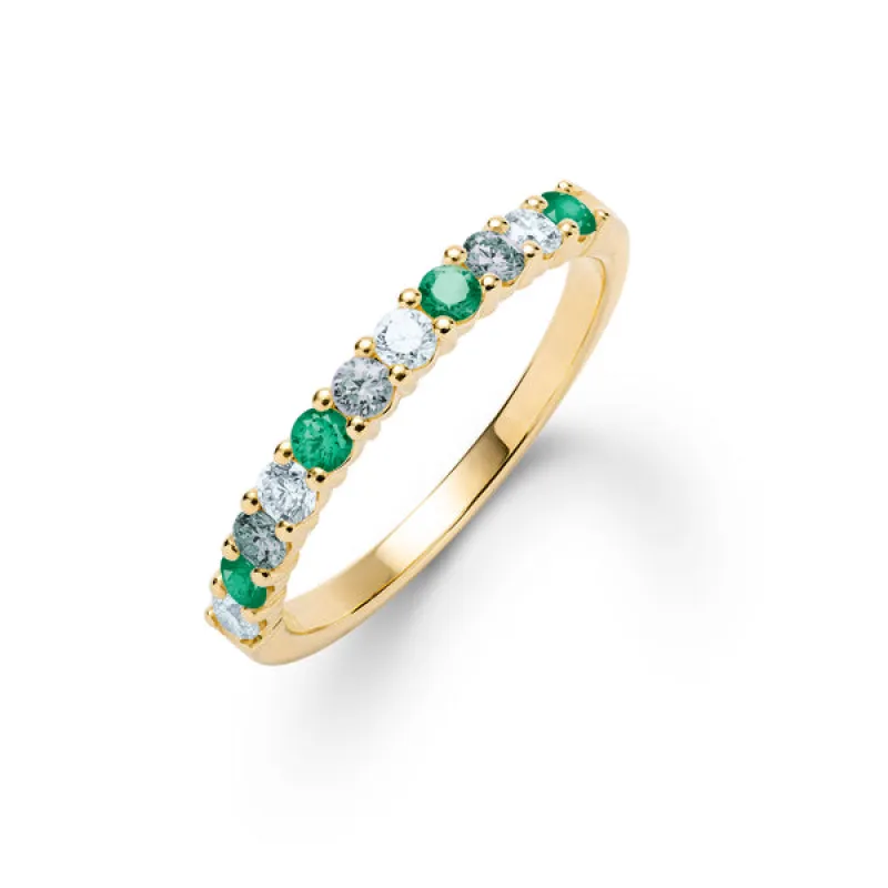 Personalized Rosecliff Birthstone Stackable Ring in 14k Gold sold by Haverhill