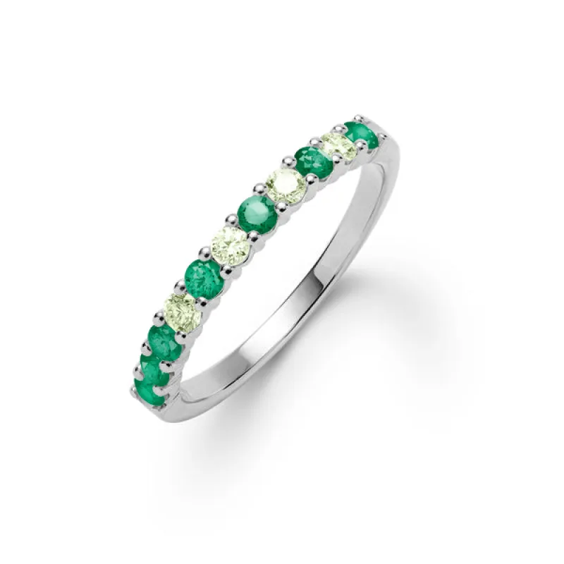 Personalized Rosecliff Birthstone Stackable Ring in 14k Gold sold by Haverhill