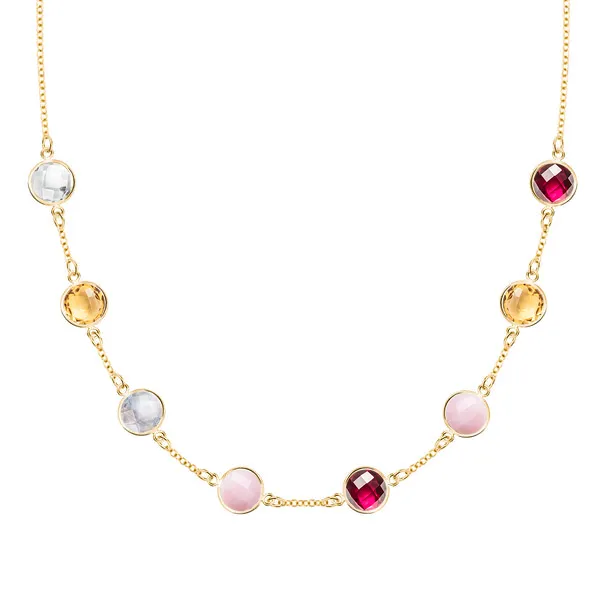 Personalized Grand 8 Birthstone Necklace in 14k Gold sold by Haverhill