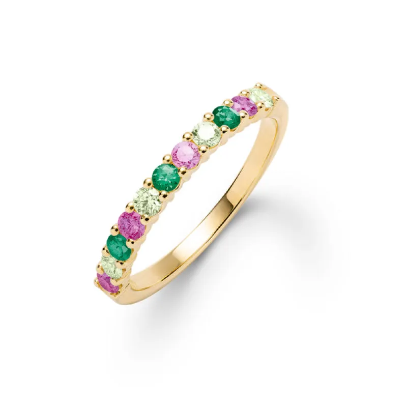 Personalized Rosecliff Birthstone Stackable Ring in 14k Gold sold by Haverhill