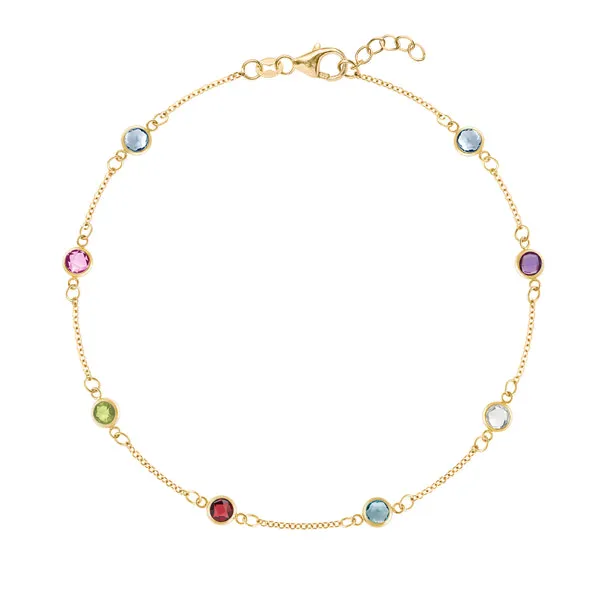 Personalized Classic 8 Birthstone Bracelet in 14k Gold sold by Haverhill
