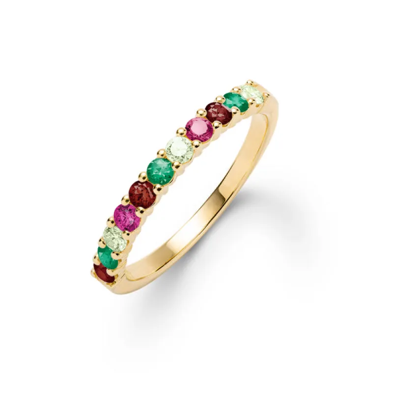 Personalized Rosecliff Birthstone Stackable Ring in 14k Gold sold by Haverhill