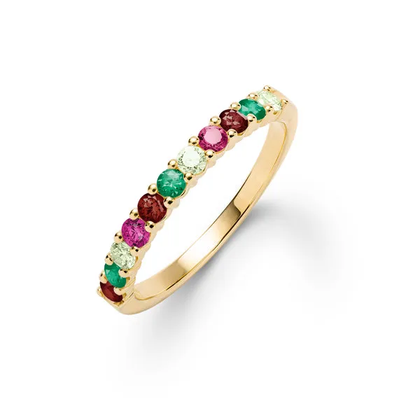 Personalized Rosecliff Birthstone Stackable Ring in 14k Gold sold by Haverhill