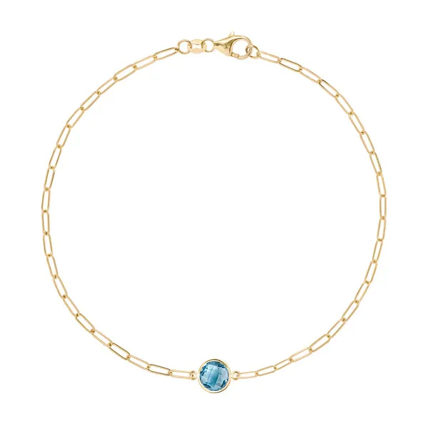 Personalized Grand 1 Birthstone Adelaide Mini Bracelet in 14k Gold sold by Haverhill