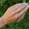 Personalized Rosecliff Small Circle Birthstone Ring in 14k Gold sold by Haverhill