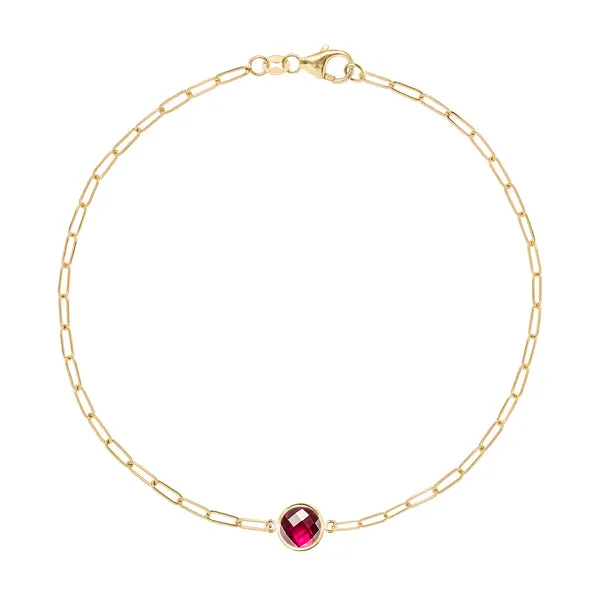 Personalized Grand 1 Birthstone Adelaide Mini Bracelet in 14k Gold sold by Haverhill
