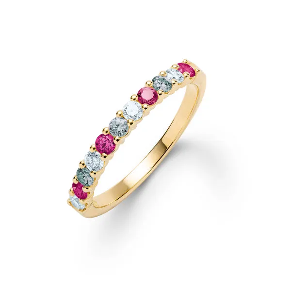 Personalized Rosecliff Birthstone Stackable Ring in 14k Gold sold by Haverhill