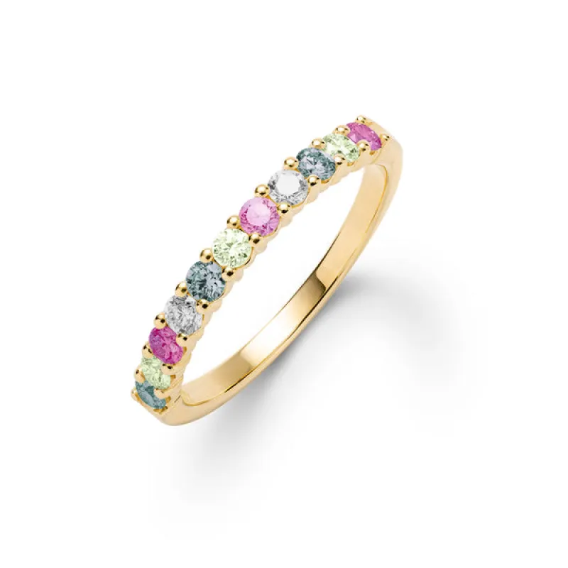 Personalized Rosecliff Birthstone Stackable Ring in 14k Gold sold by Haverhill