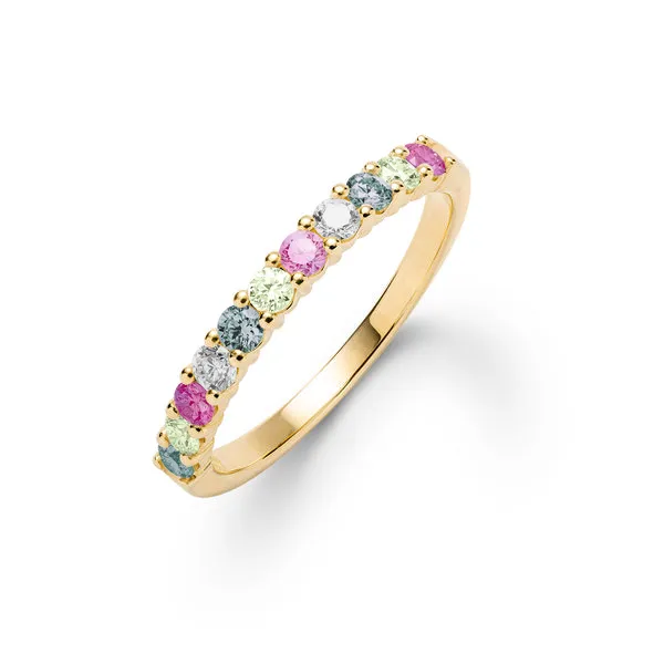 Personalized Rosecliff Birthstone Stackable Ring in 14k Gold sold by Haverhill