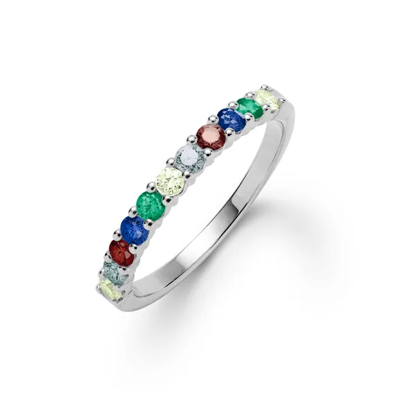 Personalized Rosecliff Birthstone Stackable Ring in 14k Gold sold by Haverhill