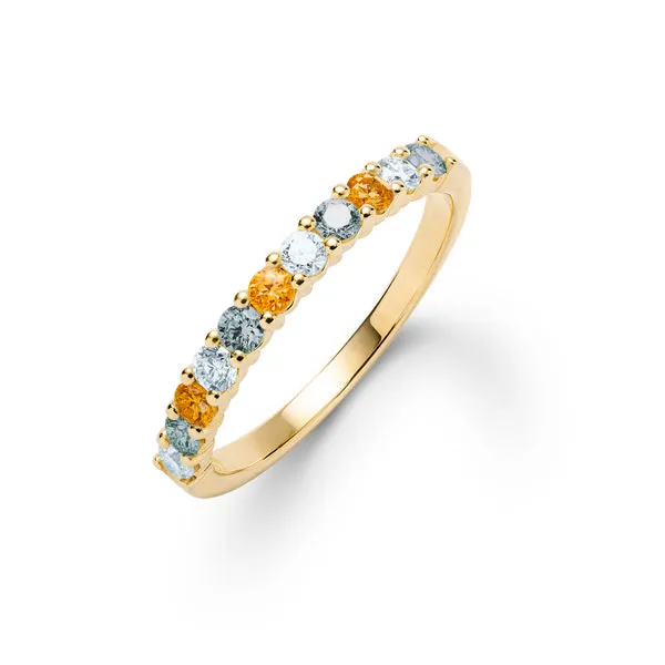 Personalized Rosecliff Birthstone Stackable Ring in 14k Gold sold by Haverhill