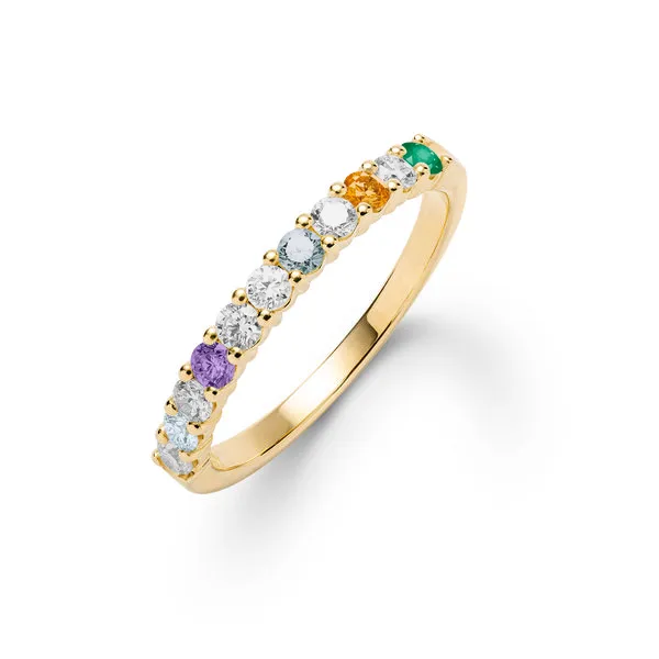 Personalized Rosecliff Birthstone Stackable Ring in 14k Gold sold by Haverhill