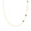 Personalized Classic Infinity & 3 Birthstone Necklace in 14k Gold sold by Haverhill