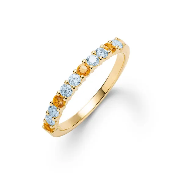 Personalized Rosecliff Birthstone Stackable Ring in 14k Gold sold by Haverhill