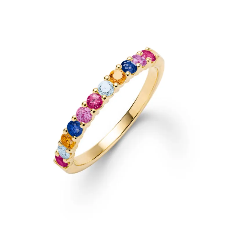 Personalized Rosecliff Birthstone Stackable Ring in 14k Gold sold by Haverhill
