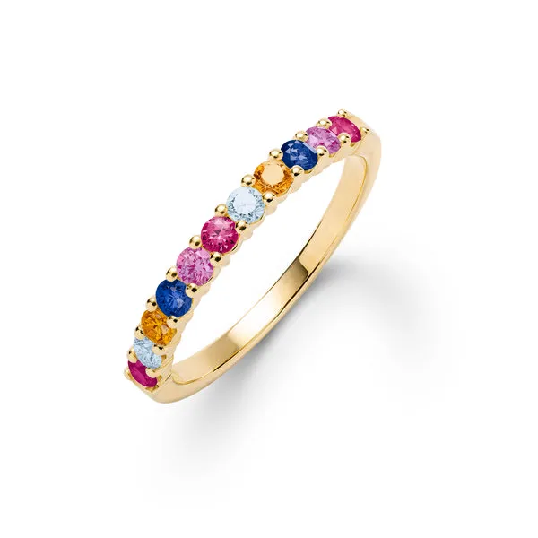 Personalized Rosecliff Birthstone Stackable Ring in 14k Gold sold by Haverhill