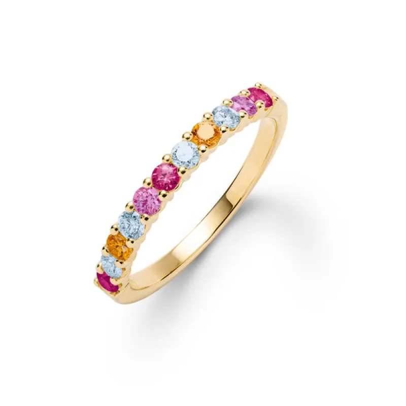 Personalized Rosecliff Birthstone Stackable Ring in 14k Gold sold by Haverhill