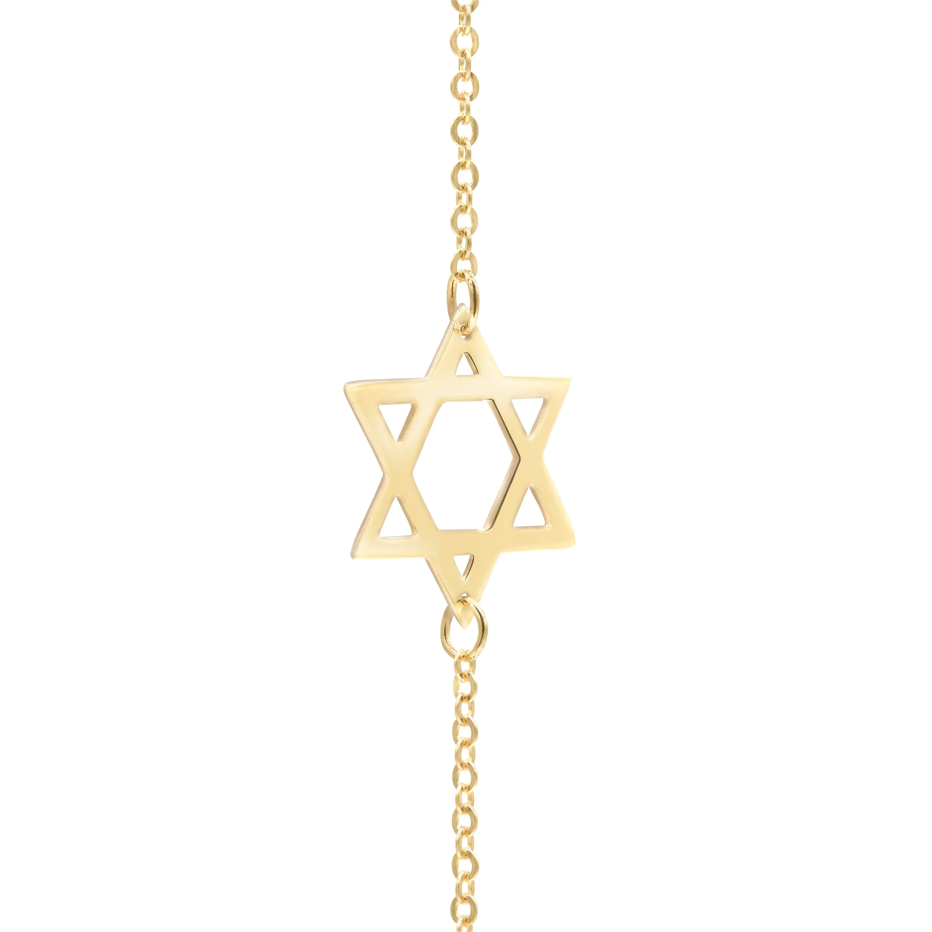 Personalized Classic Star of David & 4 Birthstone Necklace in 14k Gold sold by Haverhill product image thumbnail 4