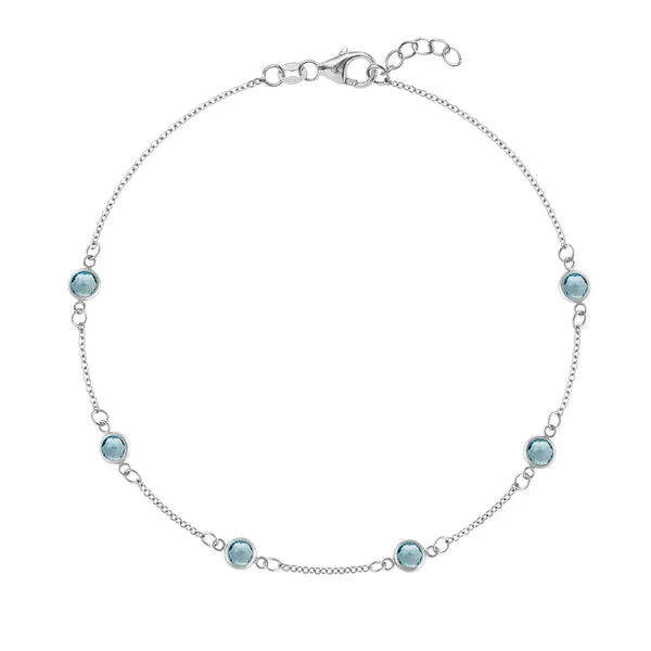 Personalized Classic 6 Birthstone Bracelet in 14k Gold sold by Haverhill