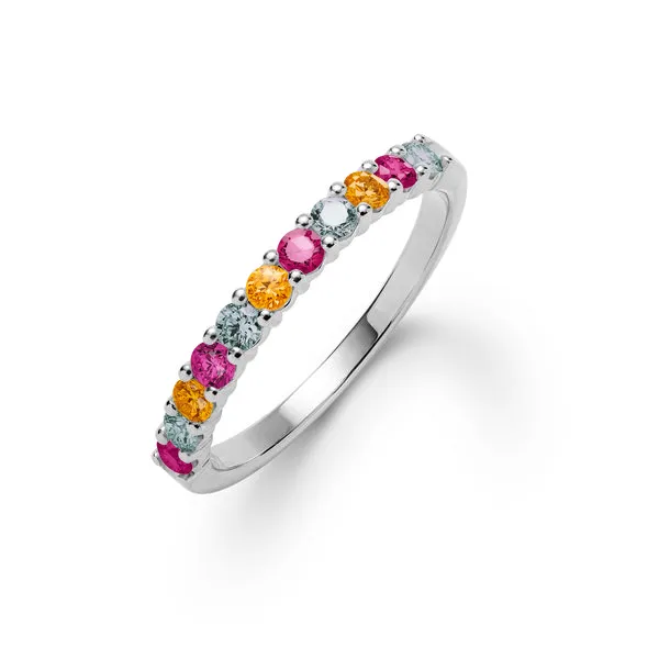 Personalized Rosecliff Birthstone Stackable Ring in 14k Gold sold by Haverhill