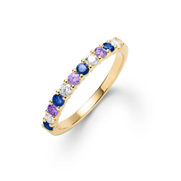 Personalized Rosecliff Birthstone Stackable Ring in 14k Gold sold by Haverhill