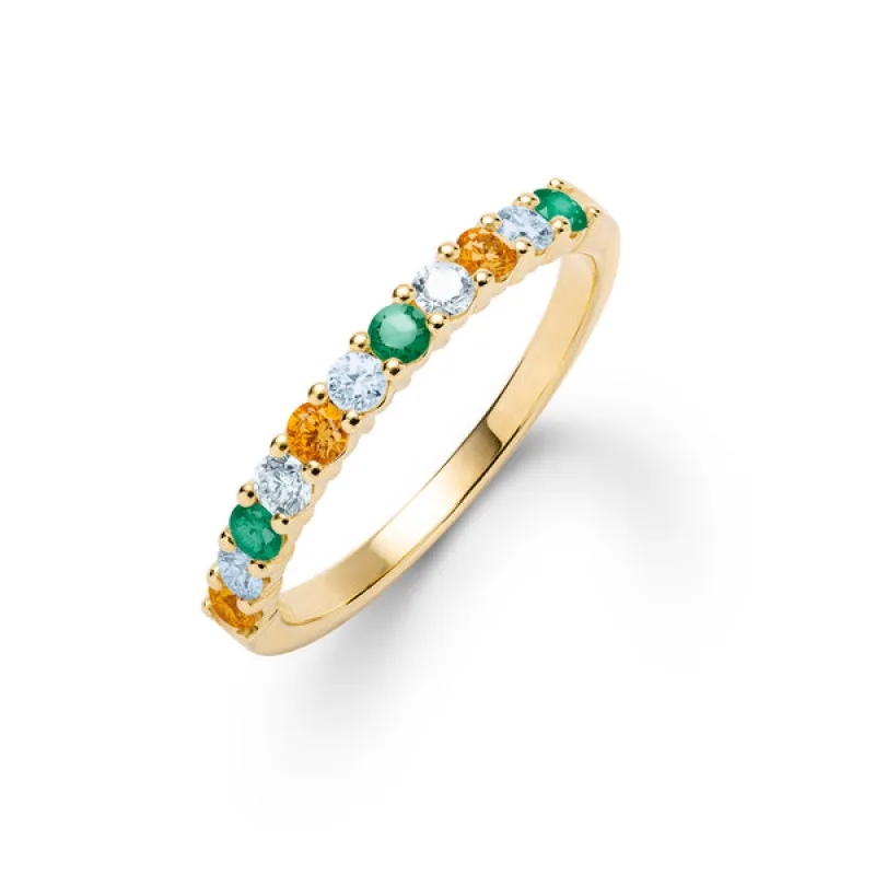 Personalized Rosecliff Birthstone Stackable Ring in 14k Gold sold by Haverhill