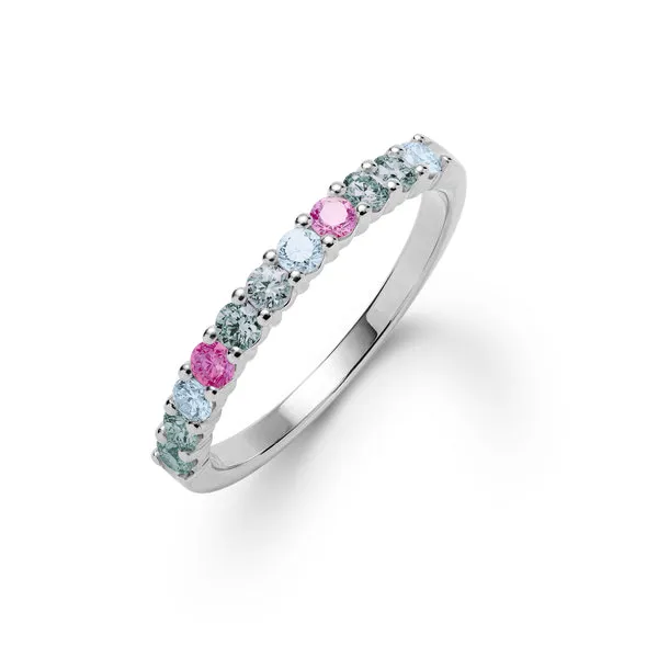 Personalized Rosecliff Birthstone Stackable Ring in 14k Gold sold by Haverhill