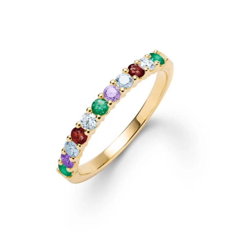 Personalized Rosecliff Birthstone Stackable Ring in 14k Gold sold by Haverhill