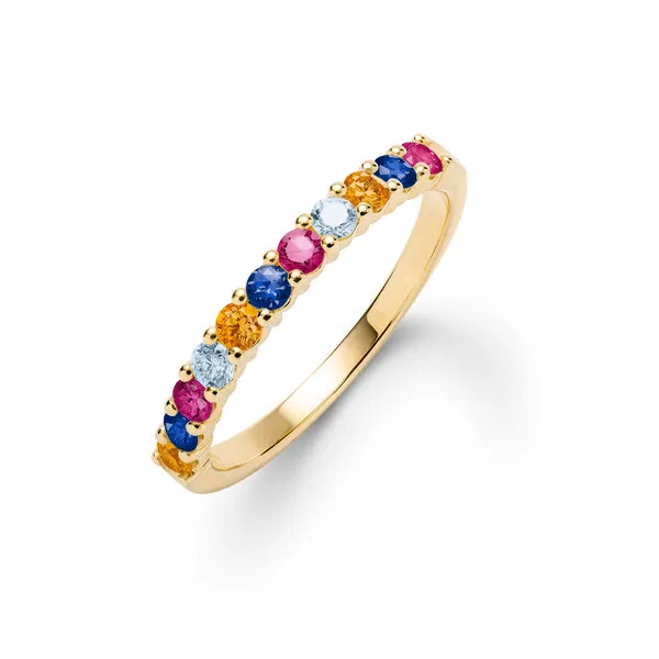 Personalized Rosecliff Birthstone Stackable Ring in 14k Gold sold by Haverhill