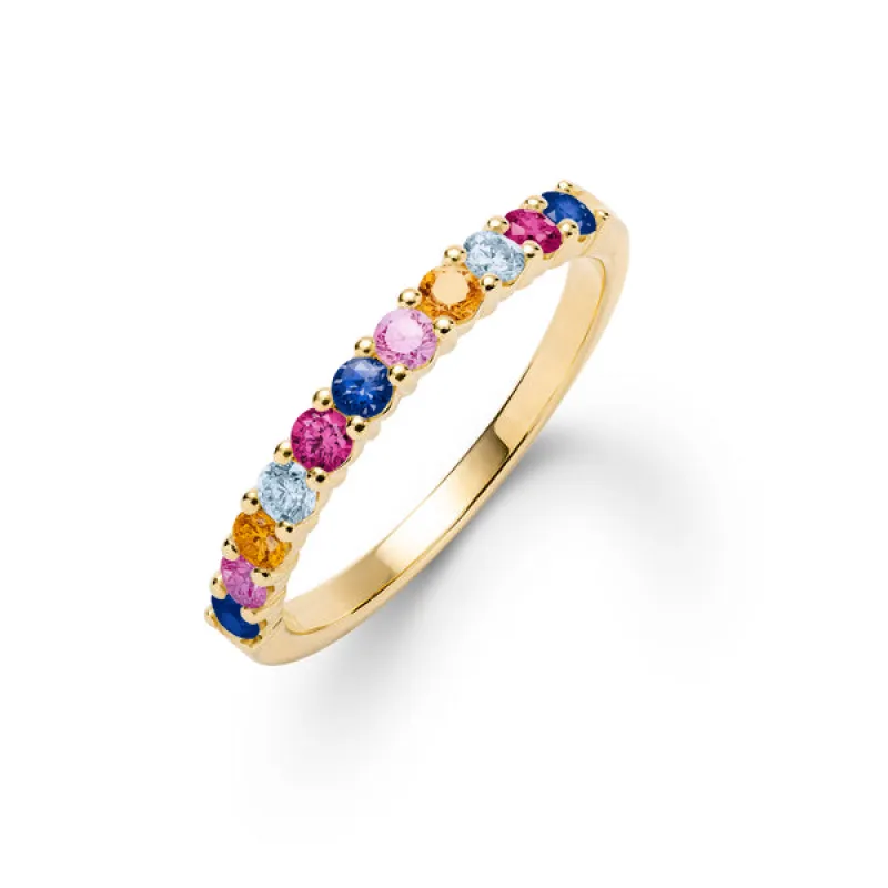 Personalized Rosecliff Birthstone Stackable Ring in 14k Gold sold by Haverhill