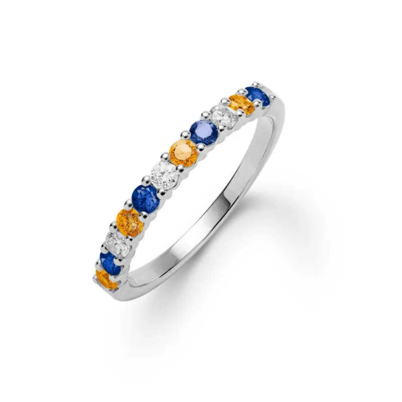 Personalized Rosecliff Birthstone Stackable Ring in 14k Gold sold by Haverhill