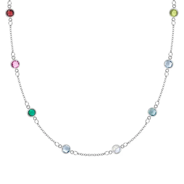 Personalized Classic 8 Birthstone Necklace in 14k Gold sold by Haverhill