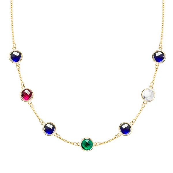 Personalized Grand 7 Birthstone Necklace in 14k Gold sold by Haverhill