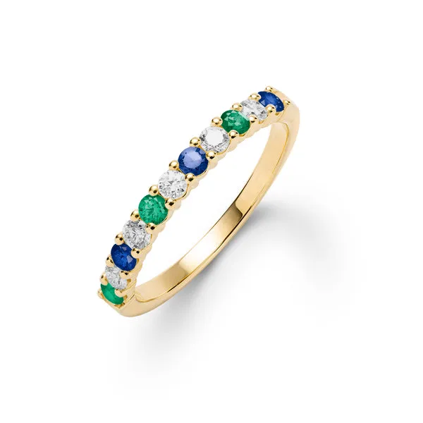Personalized Rosecliff Birthstone Stackable Ring in 14k Gold sold by Haverhill