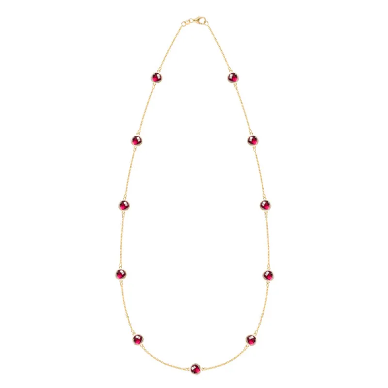 Personalized Bayberry Grand 11 Birthstone Necklace in 14k Gold sold by Haverhill