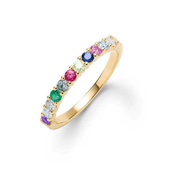 Personalized Rosecliff Birthstone Stackable Ring in 14k Gold sold by Haverhill