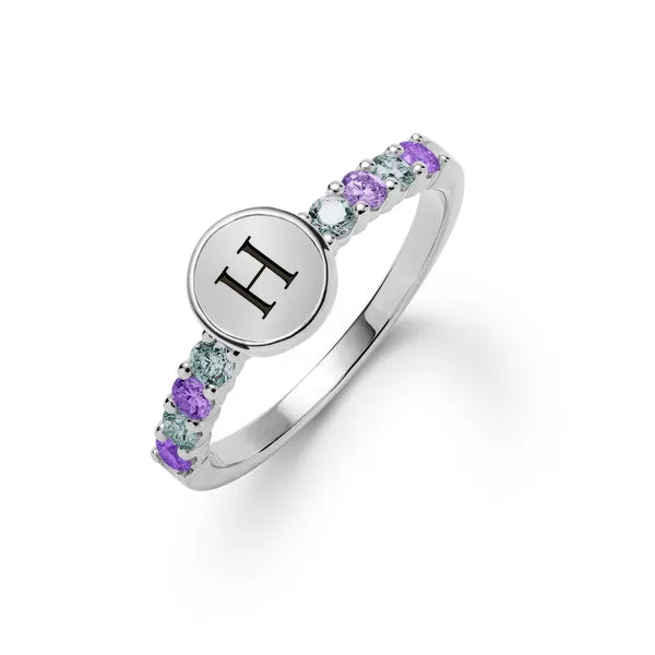 Personalized Rosecliff Letter Ring in 14k Gold sold by Haverhill