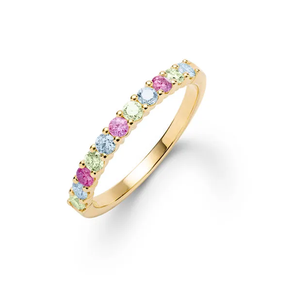 Personalized Rosecliff Birthstone Stackable Ring in 14k Gold sold by Haverhill