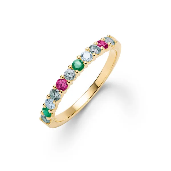 Personalized Rosecliff Birthstone Stackable Ring in 14k Gold sold by Haverhill